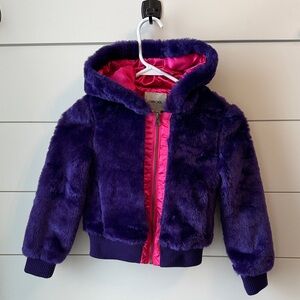Cherokee Pink and Purple Faux Fur Jacket